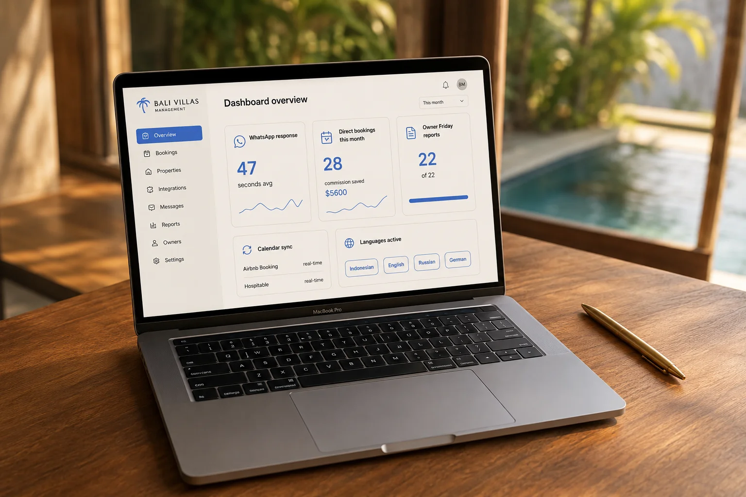 Apex property management dashboard mockup